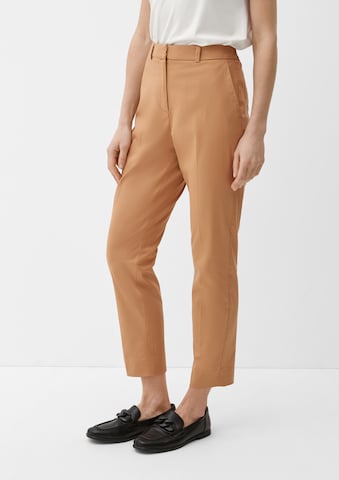 Coupe slim Pantalon à plis s.Oliver BLACK LABEL en marron : devant