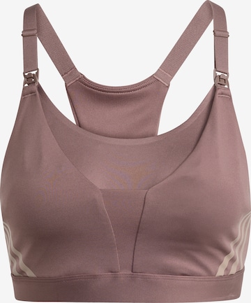 ADIDAS PERFORMANCE Спортен сутиен 'Powerimpact Luxe' в кафяво: отпред