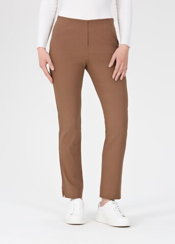 STEHMANN Slim fit Pants 'Ina' in Brown: front