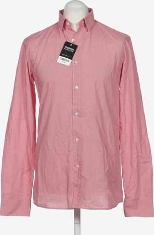 HUGO Red Button Up Shirt in L in Pink: front
