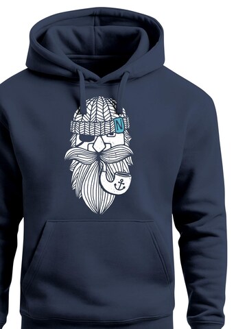 Neverless Sweatshirt 'Sailor Captain mit Pfeife' in Blue