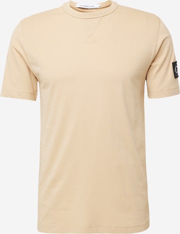 T-Shirt Calvin Klein Jeans en beige : devant