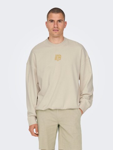 Only & Sons - Sweatshirt 'Layne' em bege: frente