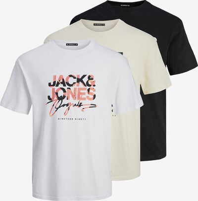 JACK & JONES Тениска 'ARUBA' в екрю / оранжево / черно / бяло, Преглед на продукта