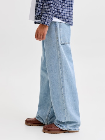 Wide Leg Jean 'JJIDAVE JJJAX' Jack & Jones Junior en bleu