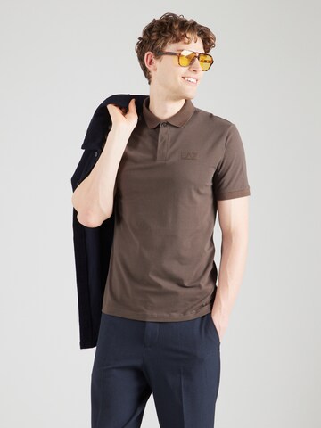 T-Shirt EA7 Emporio Armani en marron : devant