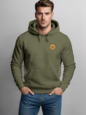 Neverless Sweatshirt 'Bäume Badge 1' in Green