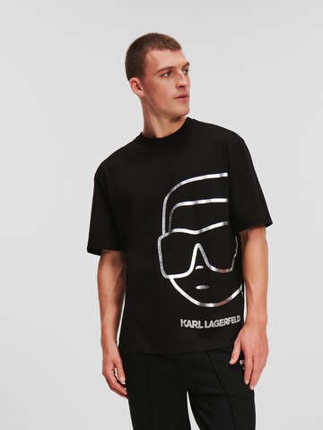 Tricou 'Ikonik' de la Karl Lagerfeld pe negru: față