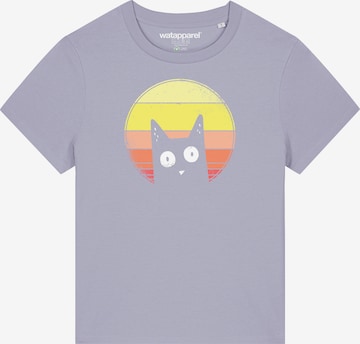 Watapparel Shirt ' Sunset Cat ' in Purple: front