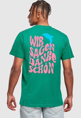 Merchcode Shirt 'Die Flippers - Wir Sagen Danke Schön' in Groen: voorkant