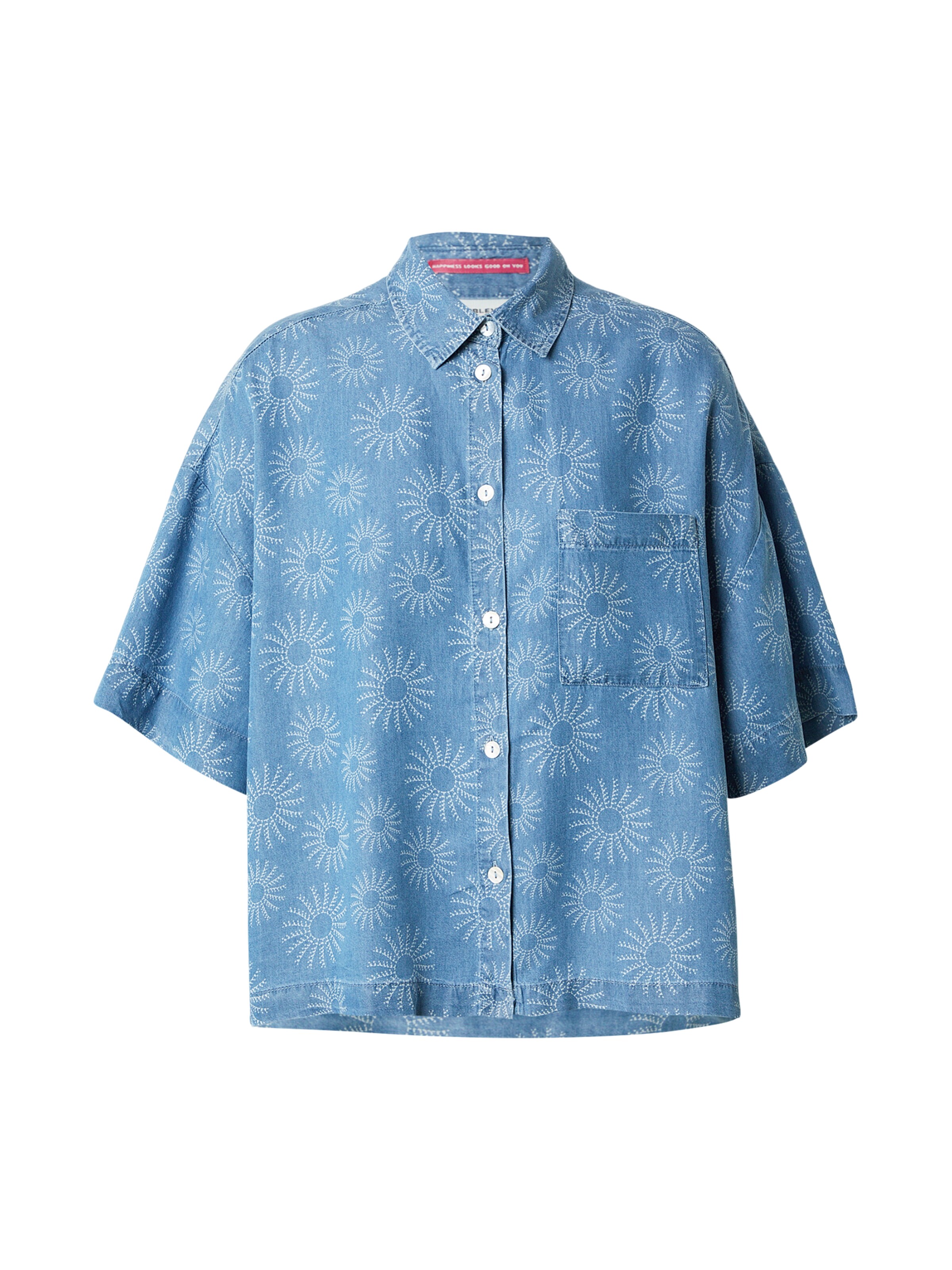 Sublevel Chemisier en bleu denim / blanc, Vue avec produit