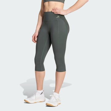 ADIDAS PERFORMANCE - Skinny Calças de desporto 'Optime' em verde: frente