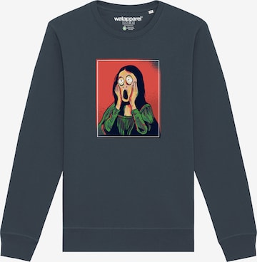 Sweat-shirt ' Mona Lisa Scream ' Watapparel en gris : devant