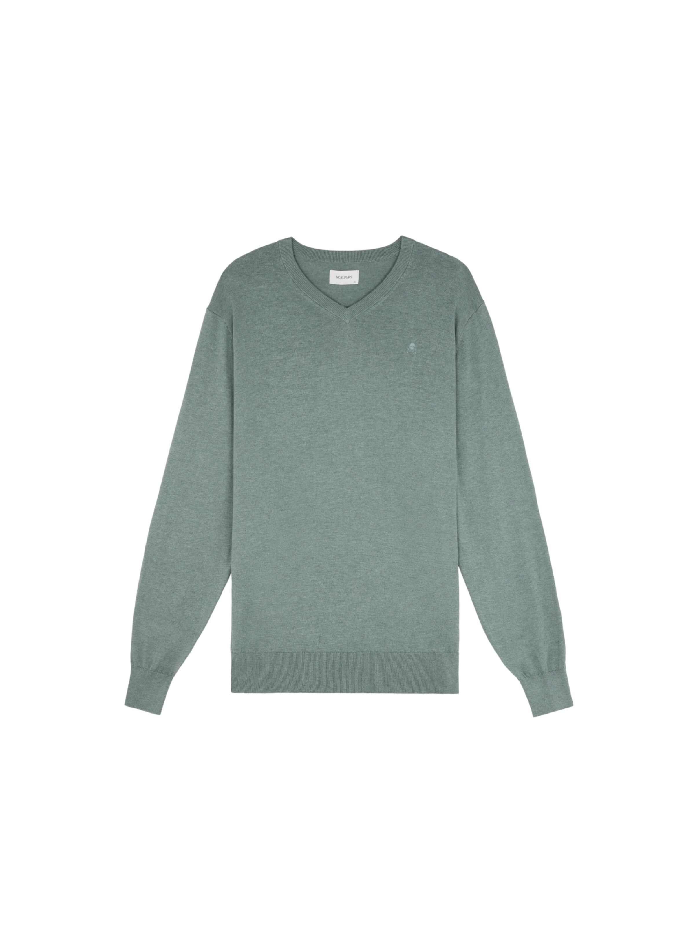 Scalpers Skull V Neck ' ' in Grün: Vorderseite