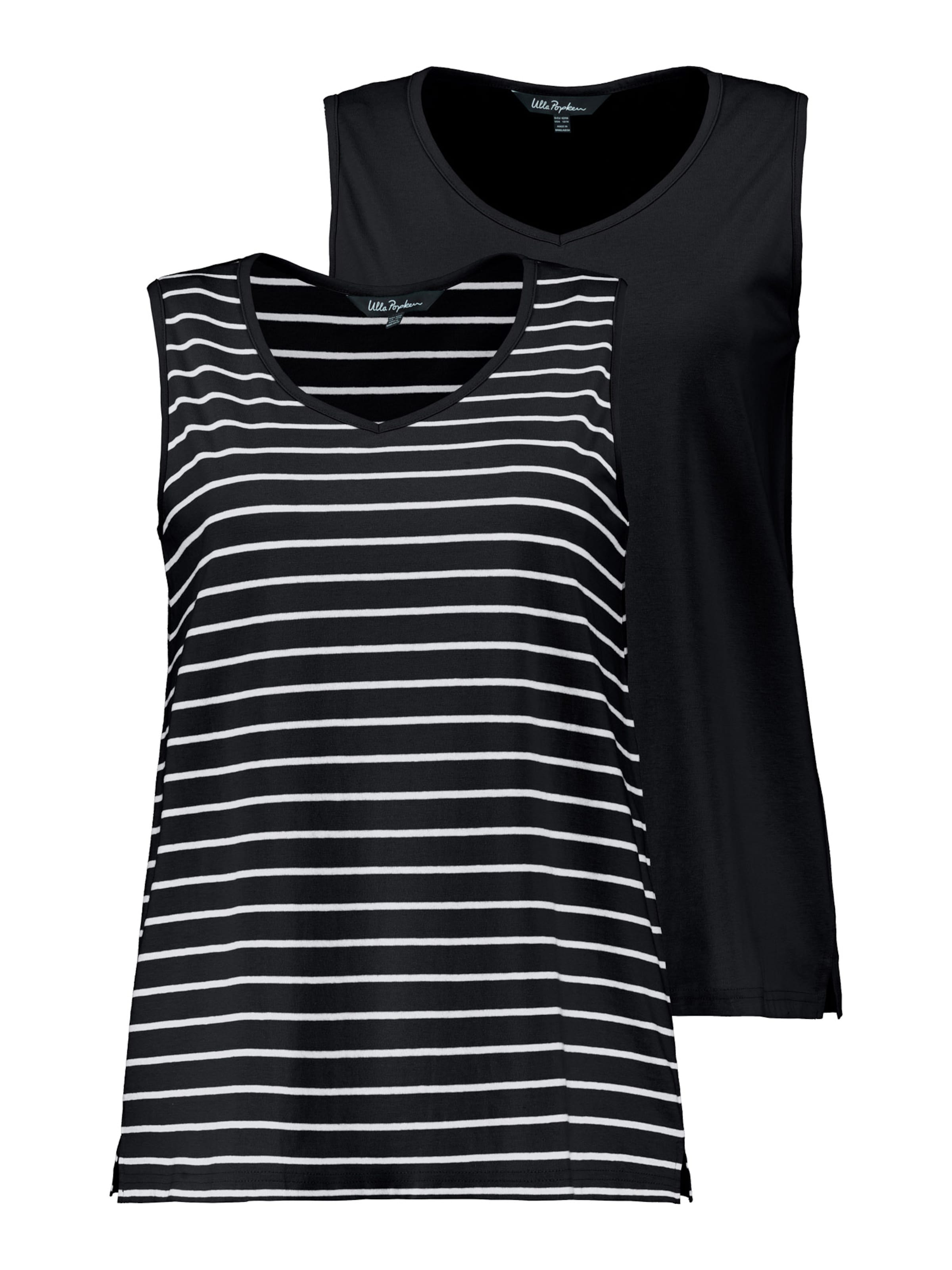 melns Ulla Popken T-Krekls: no priekšpuses
