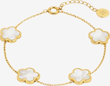 Pure Schmuck Armband 'Clover Perlmutt' in Gold: Vorderseite