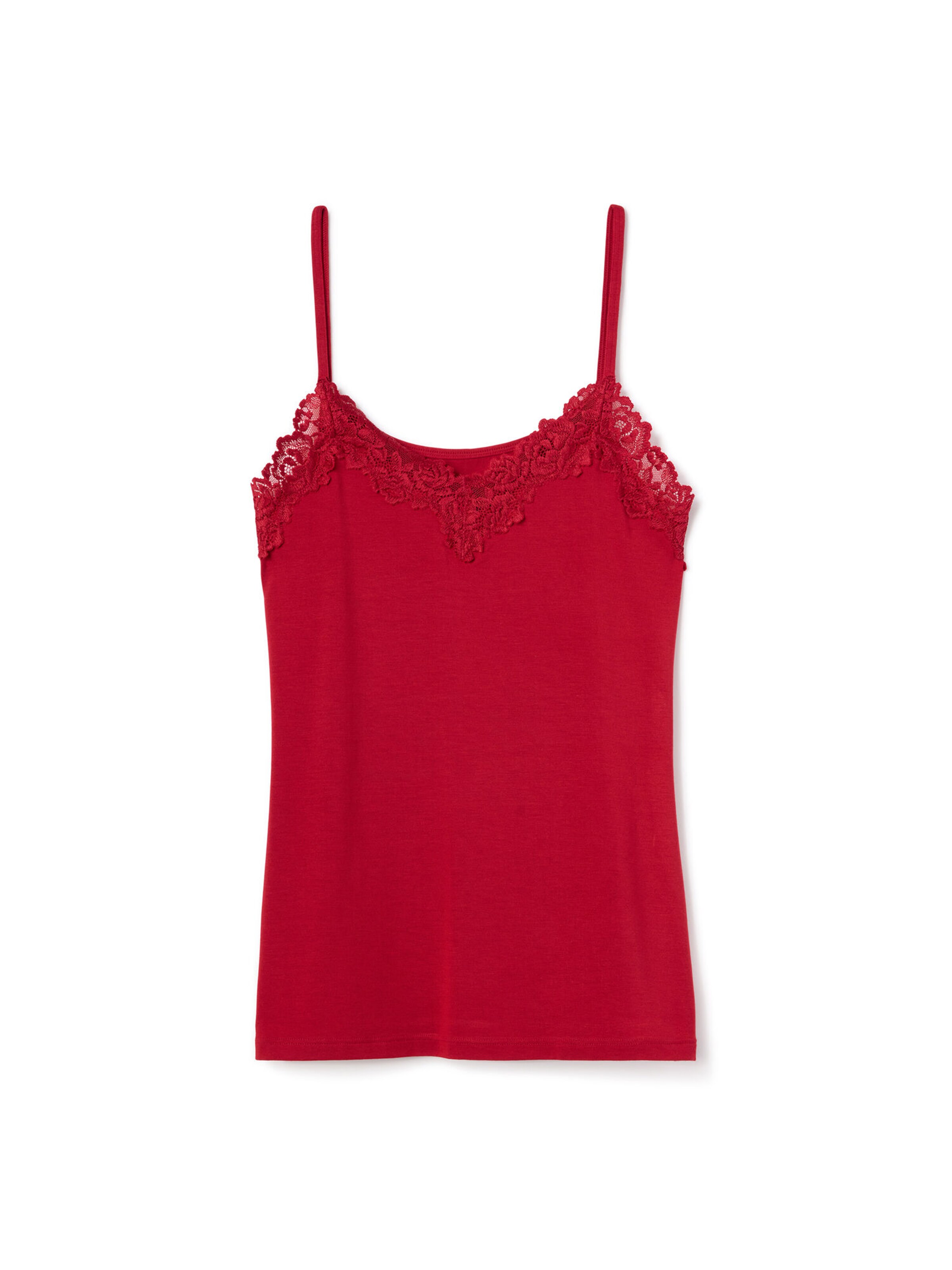 INTIMISSIMI Undershirt 'Pretty Flowers' in Red: front