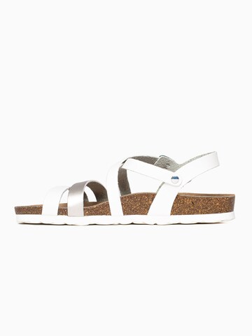 Bayton Sandalen met riem 'Gerone' in Wit