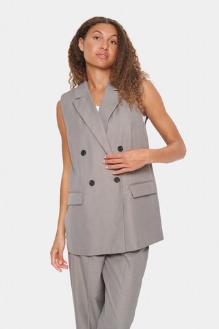 SAINT TROPEZ Vest 'Inneke' in Grey: front