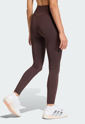 ADIDAS PERFORMANCE Skinny Workout Pants 'Optime' in Brown