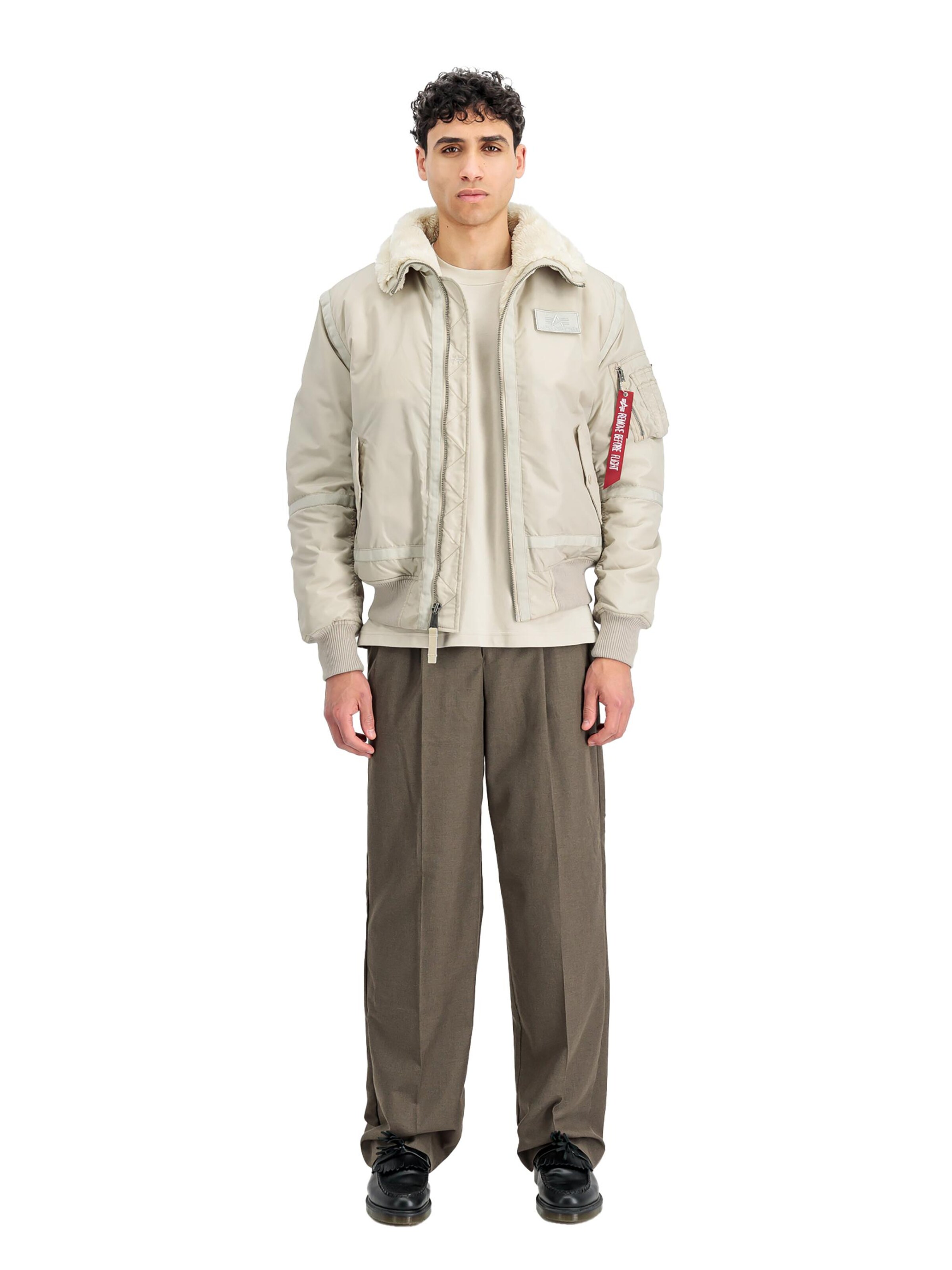 ALPHA INDUSTRIES Winter Jacket 'B15-3 TT' in Beige