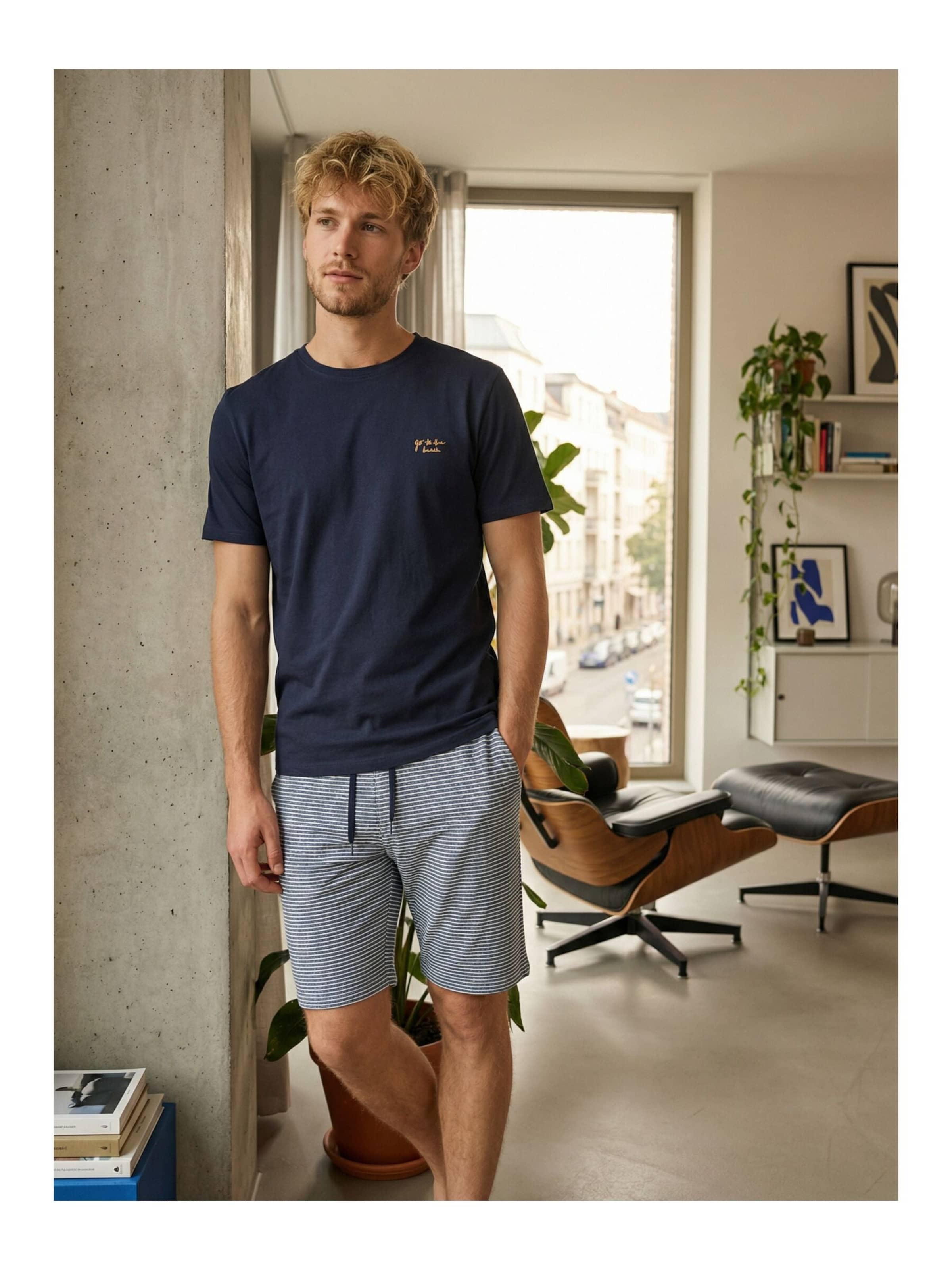 Phil & Co. Berlin Pyjama kurz 'Fashionable'‌ in Blau