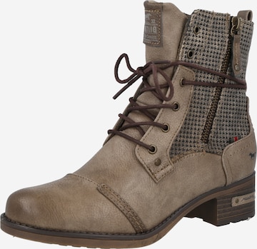 MUSTANG Lace-Up Ankle Boots in Grey: front