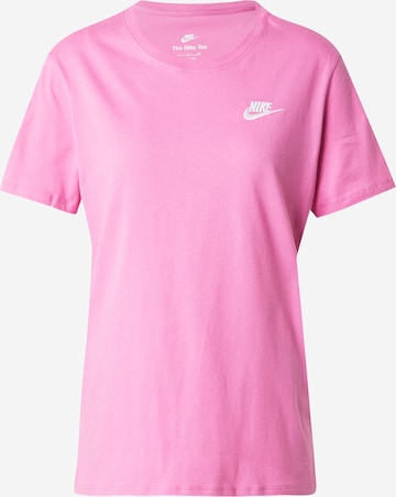 T-shirt 'Club Essential' Nike Sportswear en rose : devant