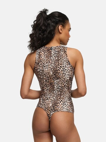 Body modelant 'Crew Neck Bodysuit String' cfab (formerly creamy fabrics) en marron