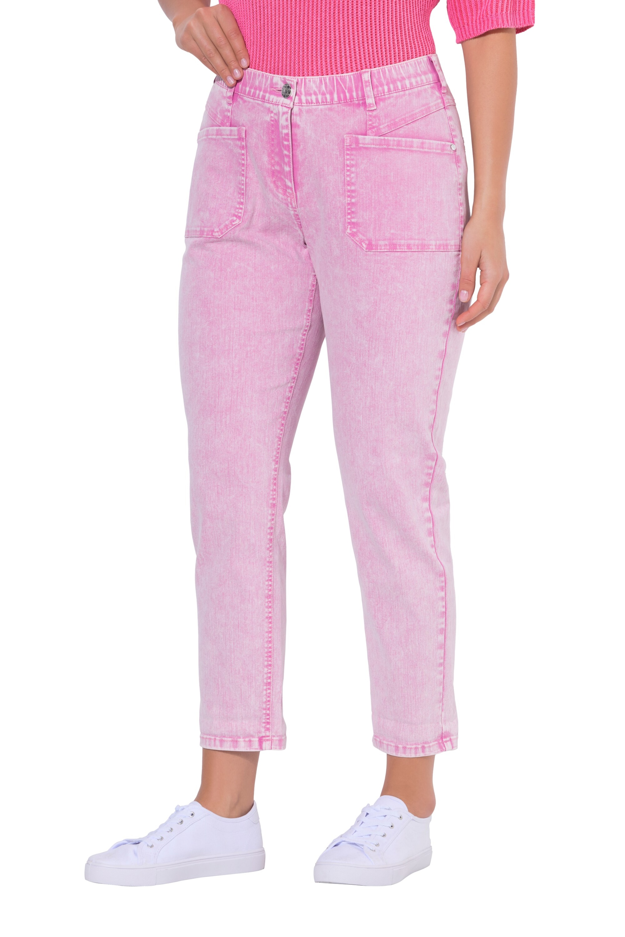 Ulla Popken Skinny Jeans in Pink: Vorderseite