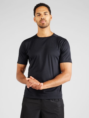 T-Shirt fonctionnel Calvin Klein Sport en noir : devant