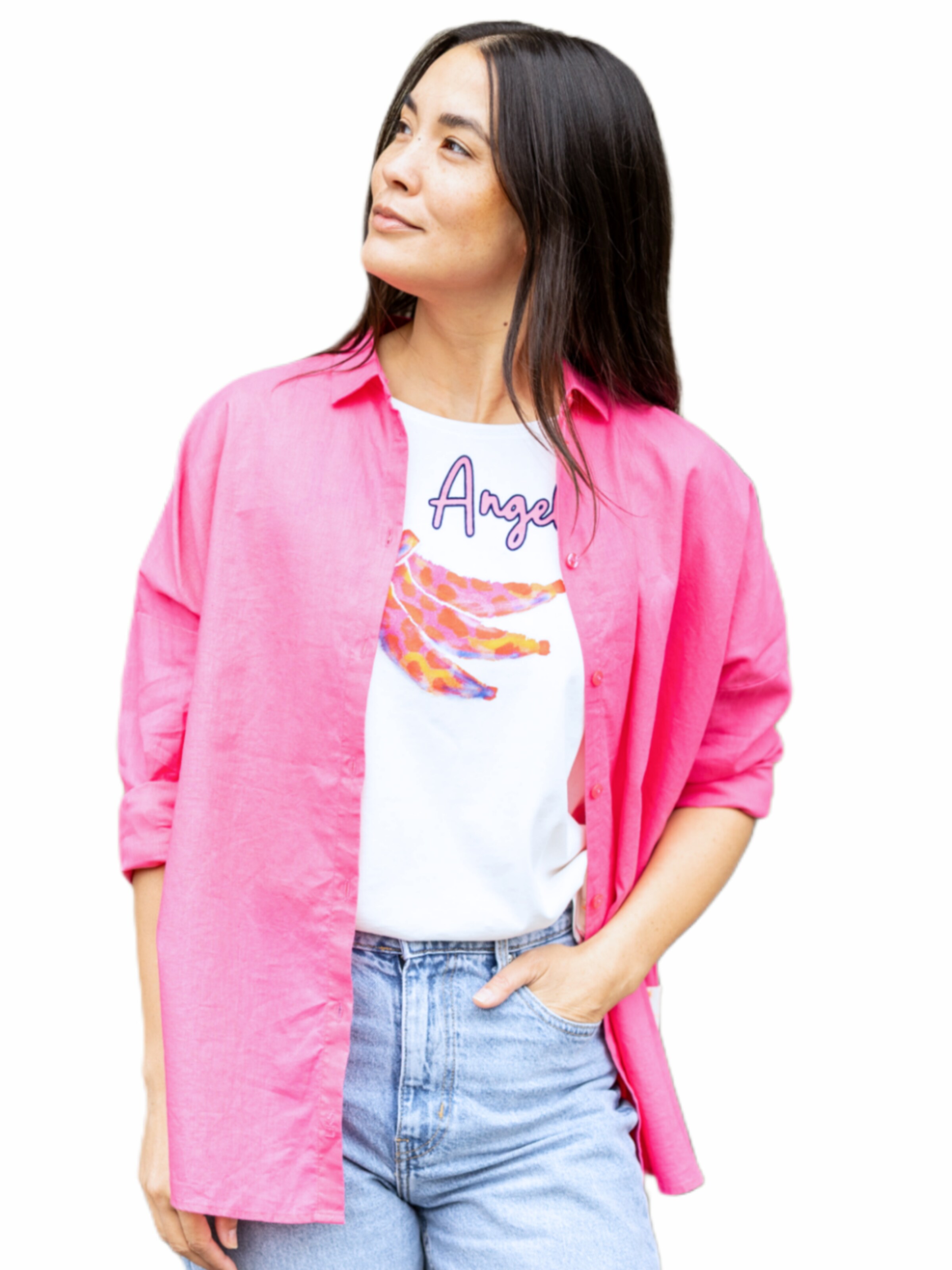 LIKS. Munich - Blusa 'Bluse Leinen' en rosa