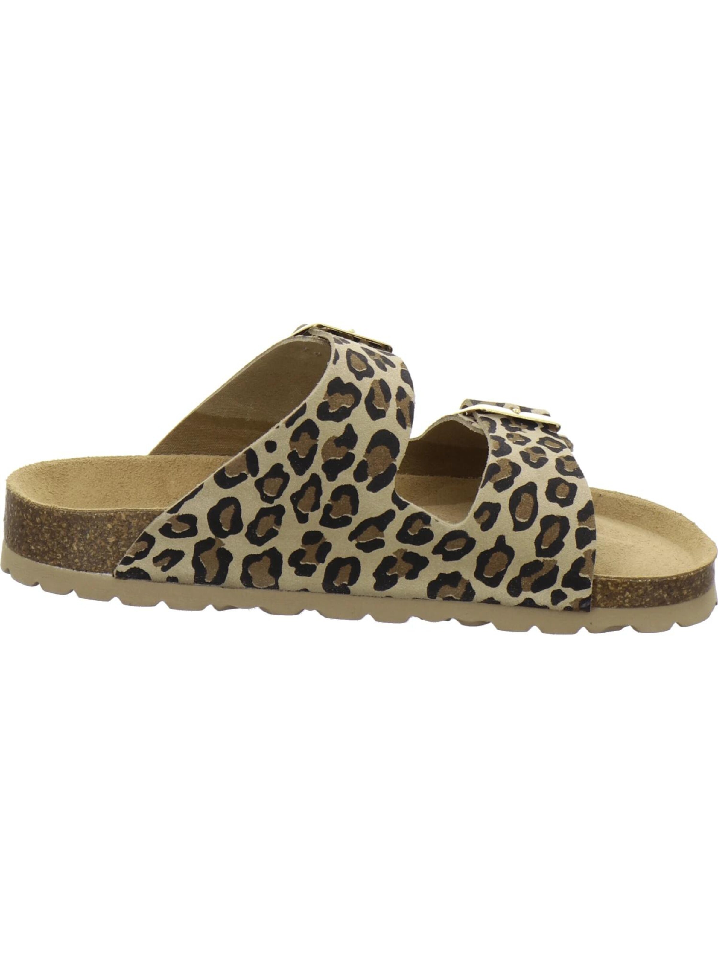 Mule 'Pantoletten Damen Zweischnaller leo-beige' AFS-Schuhe en beige