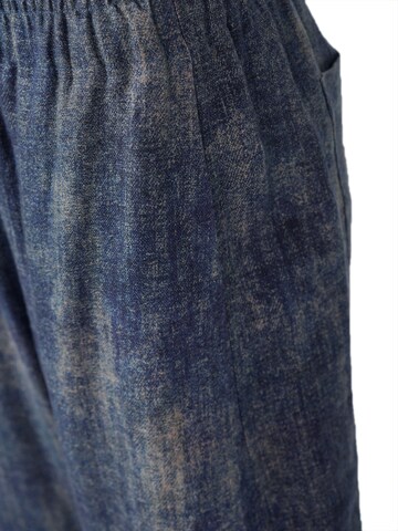 Regular Pantalon 'YOLIGEX Lockere Leinenhose Batik-Muster mit Gummibund' yoligex en bleu