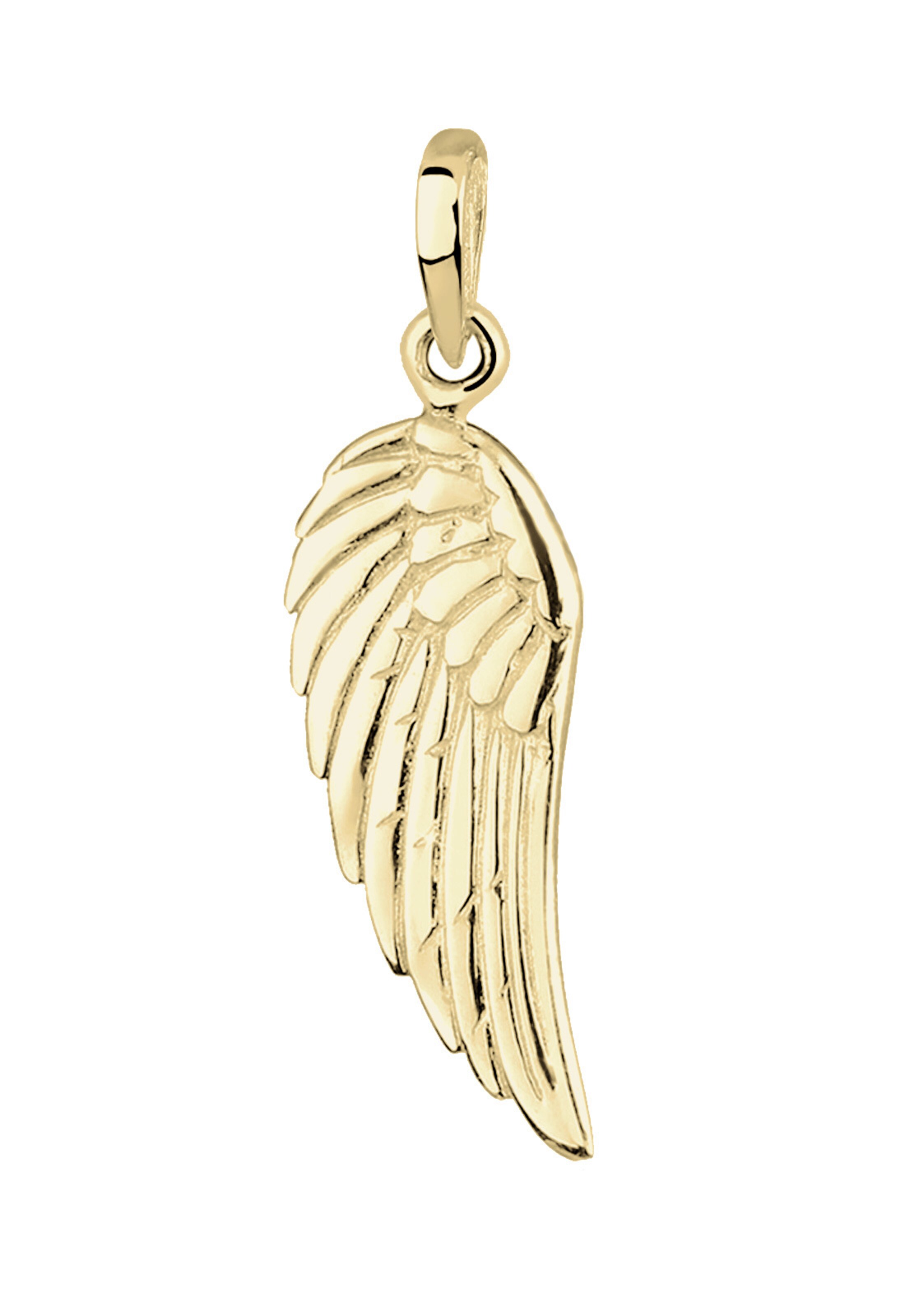 ELLI PREMIUM Anhänger 'Flügel' in Gold: Vorderseite