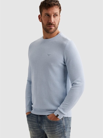 PME Legend Pullover 'Pullover in cotton/modal with ribbed collar' i blå: forside