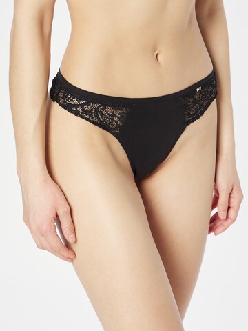 Tommy Hilfiger Underwear Thong in Black: front