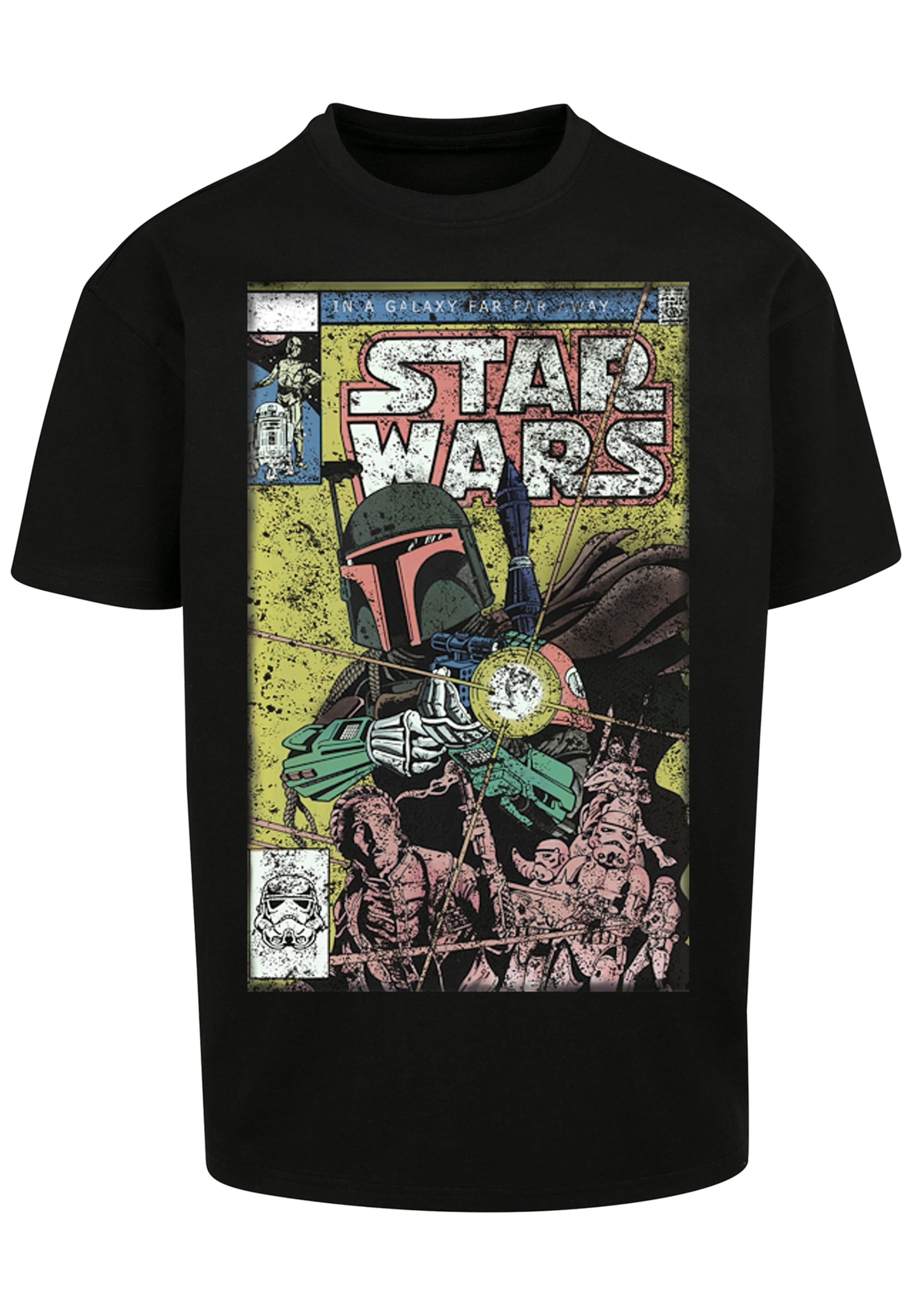 F4NT4STIC T-Shirt 'Star Wars Boba Fett Comic' in Schwarz: Vorderseite