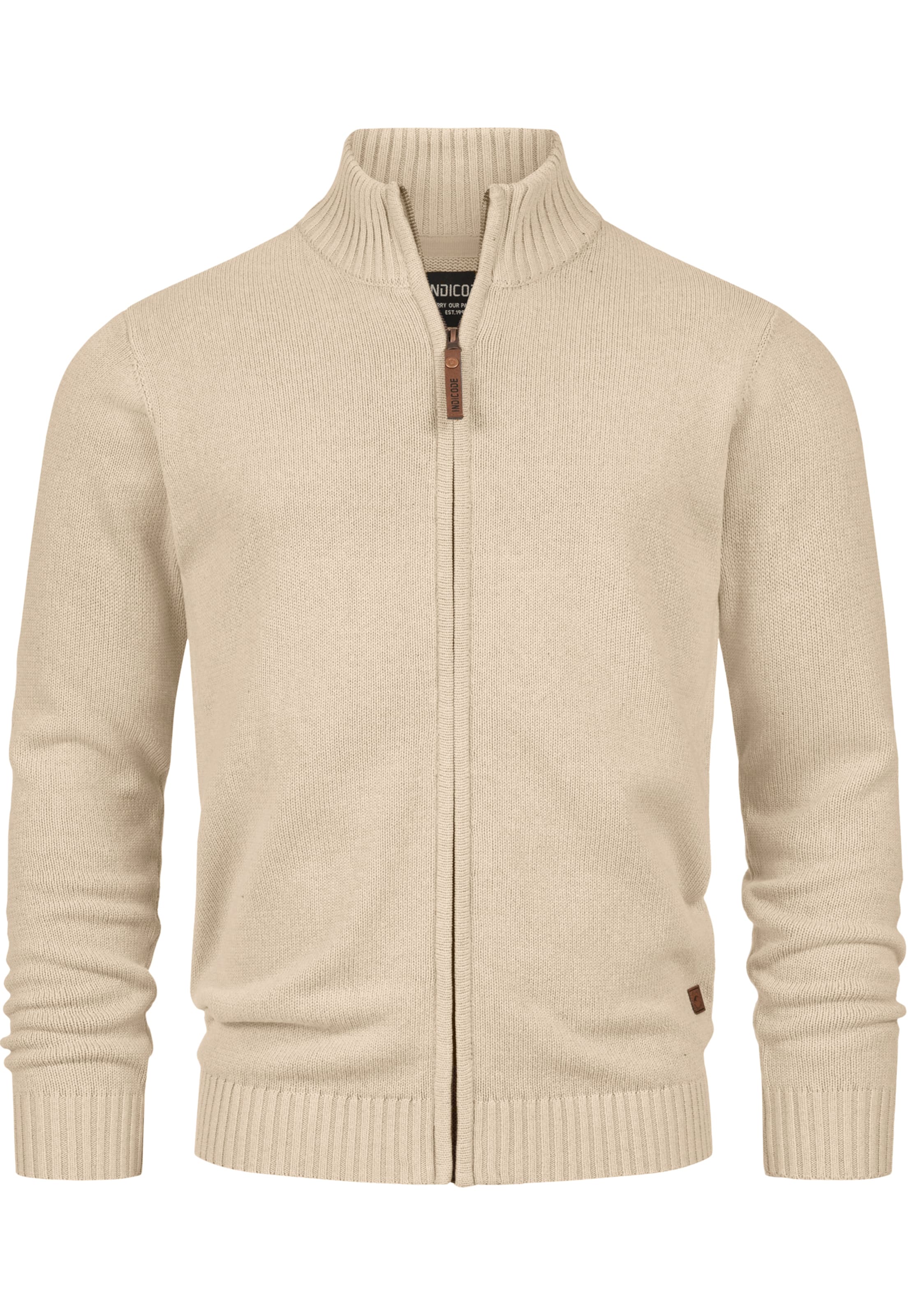 INDICODE JEANS Strickjacke 'Lut' in Beige: Vorderseite