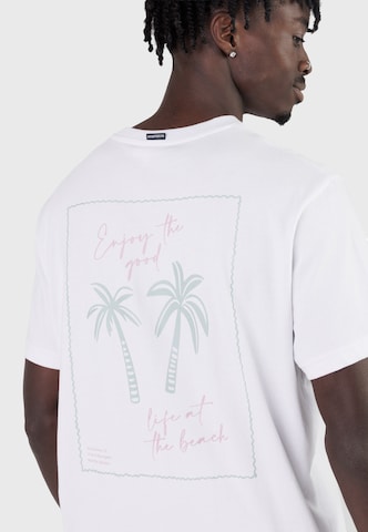 Maglietta 'Big Palm Stamp' di Kleinigkeit in bianco