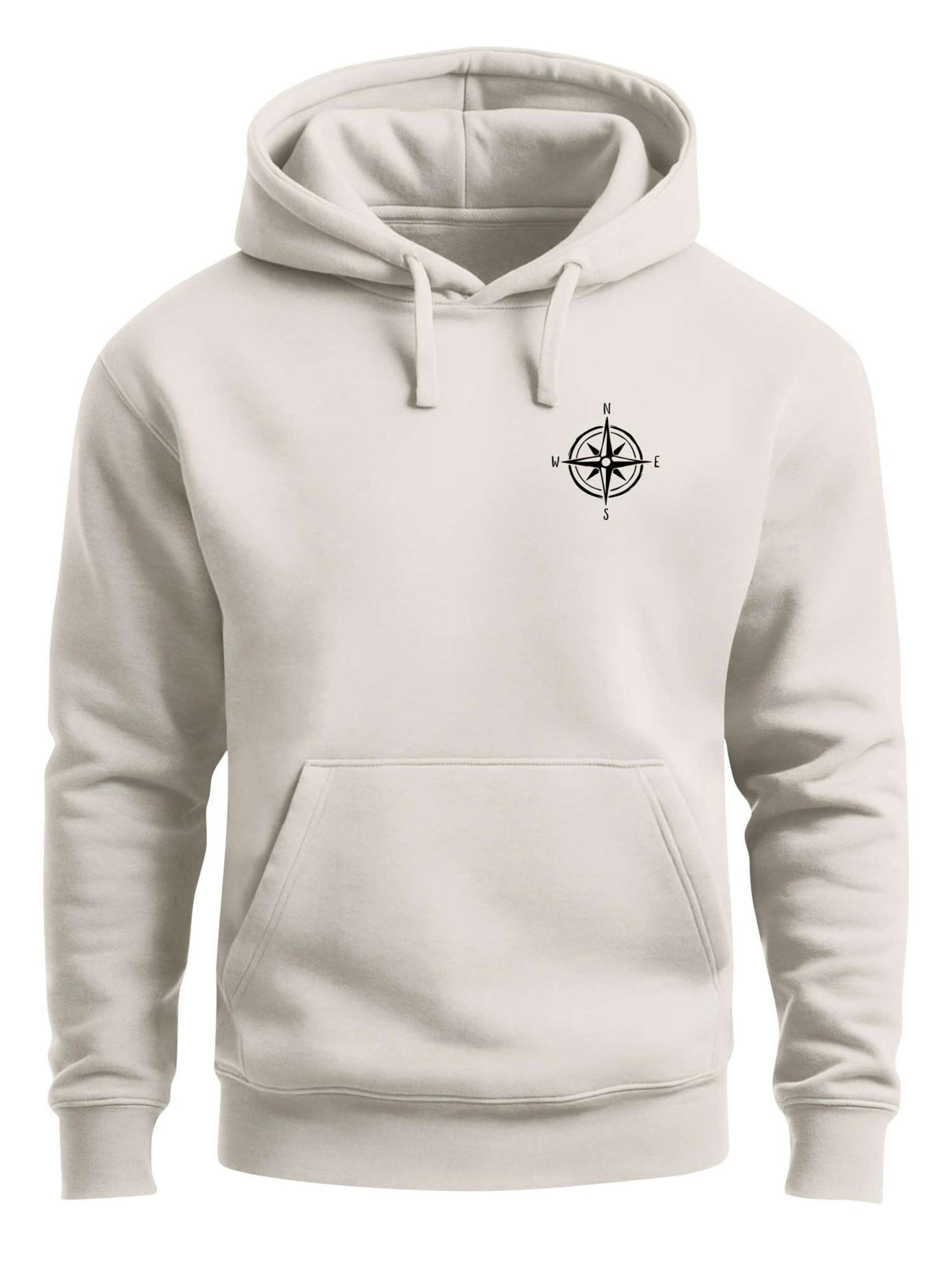 Neverless Sweatshirt 'Kompass' in Beige: front