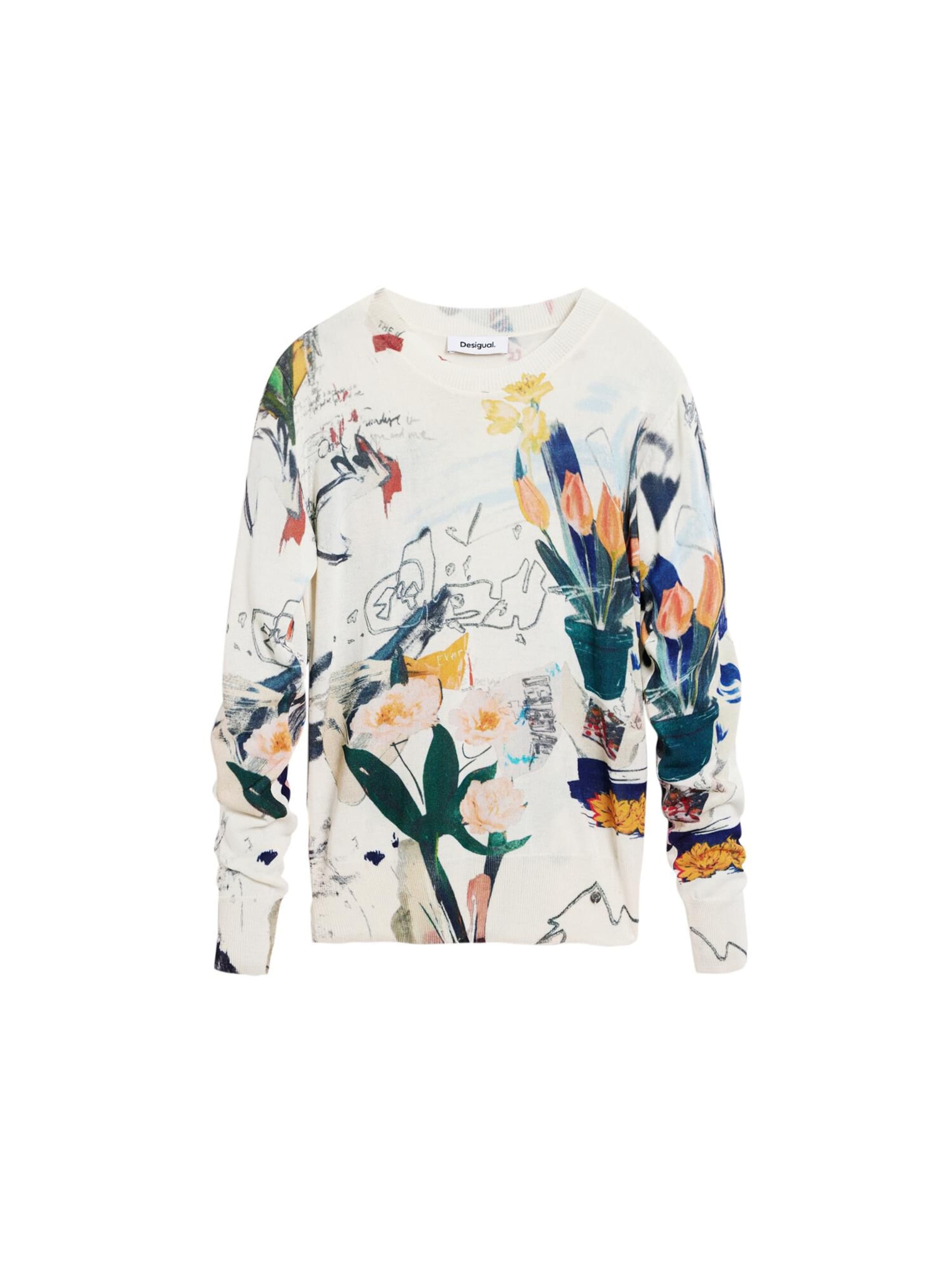 Desigual Svetr – bílá: přední strana