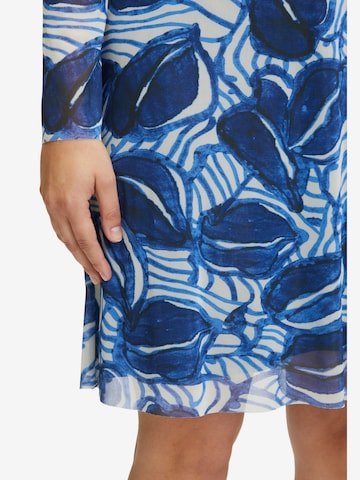 Cartoon Casual-Kleid mit Stehkragen in Blau