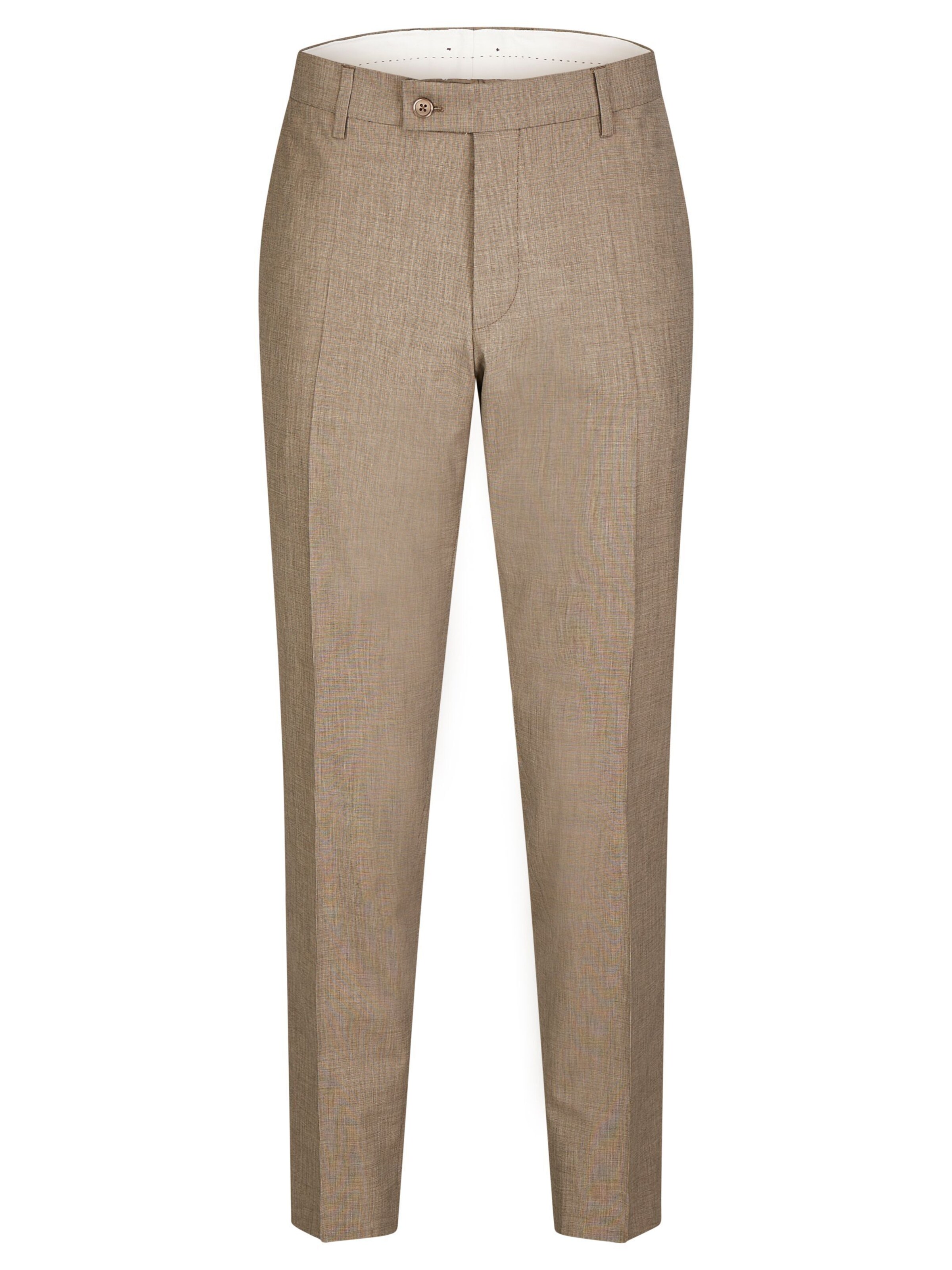 HECHTER PARIS Regular Trousers with creases in Beige: front