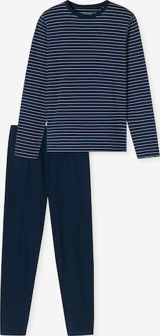 SCHIESSER Pyjama lang ' Casual Essentials ' in Blauw: voorkant