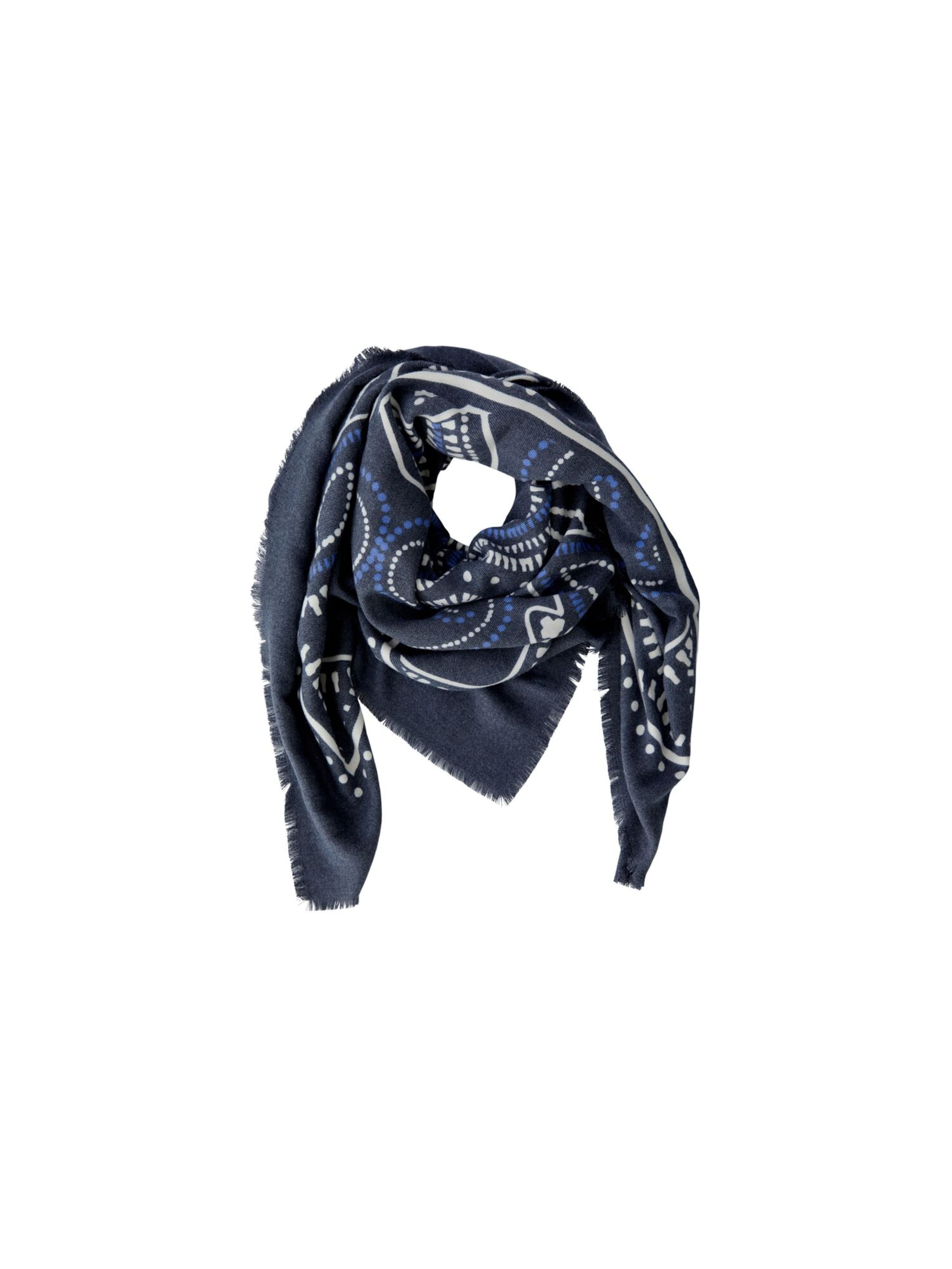 OUI Tuch in blau / dunkelblau / wollweiß, Produktansicht