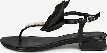 juoda Lola Casademunt Šlepetės per pirštą: priekis