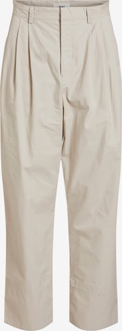 OBJECT Pleat-Front Pants 'Nancy' in Beige: front