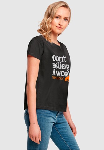 Merchcode T-Shirt 'Ladies Thin Lizzy - Dont Believe A Word Fox Box Tee' in Schwarz