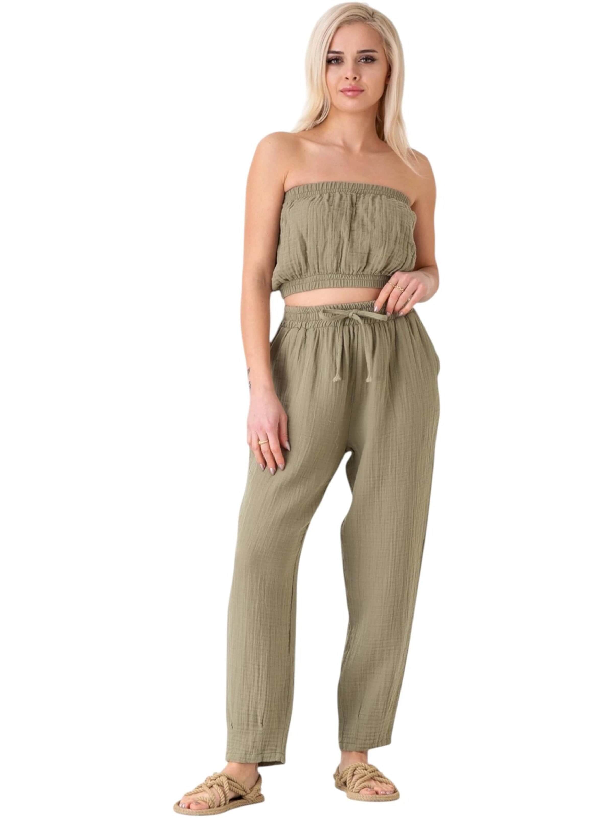 WENOR Tapered Broek 'TANORA' in Groen